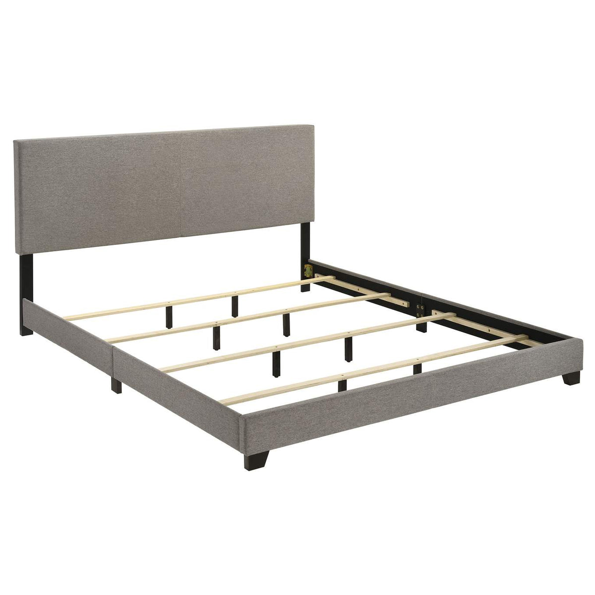 300851KE Dorian Fabric Upholstered Eastern King Panel Bed Taupe