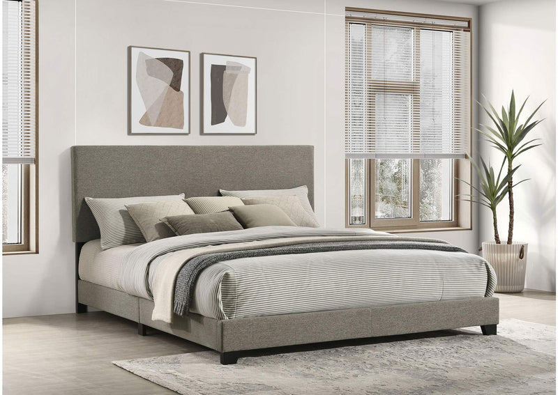300851KW Dorian Fabric Upholstered California King Panel Bed Taupe