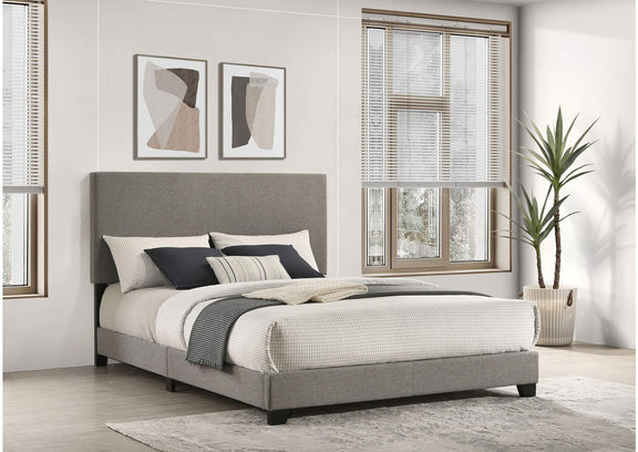 300851Q Dorian Fabric Upholstered Queen Panel Bed Taupe