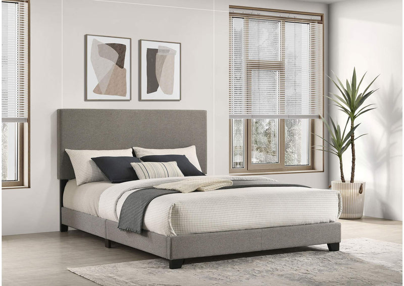 300851Q Dorian Fabric Upholstered Queen Panel Bed Taupe