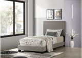 300851T Dorian Fabric Upholstered Twin Panel Bed Taupe