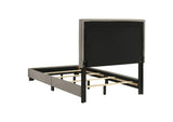 300851T Dorian Fabric Upholstered Twin Panel Bed Taupe