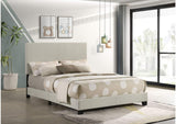 300852F Dorian Fabric Upholstered Full Panel Bed Cream