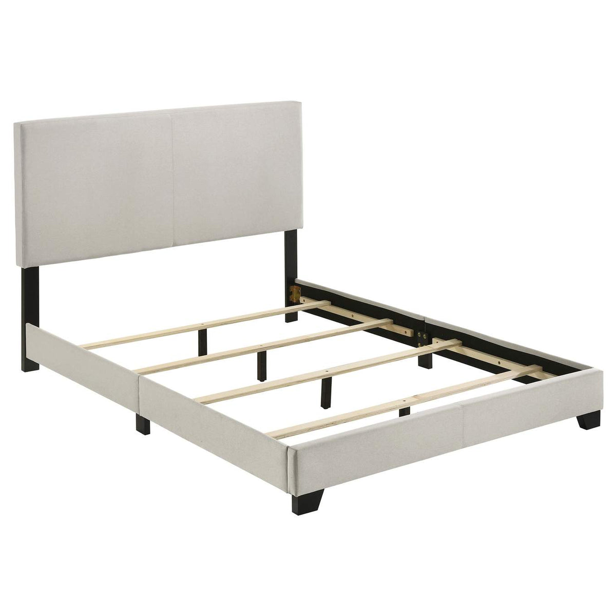 300852F Dorian Fabric Upholstered Full Panel Bed Cream