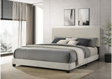 300852KE Dorian Fabric Upholstered Eastern King Panel Bed Cream
