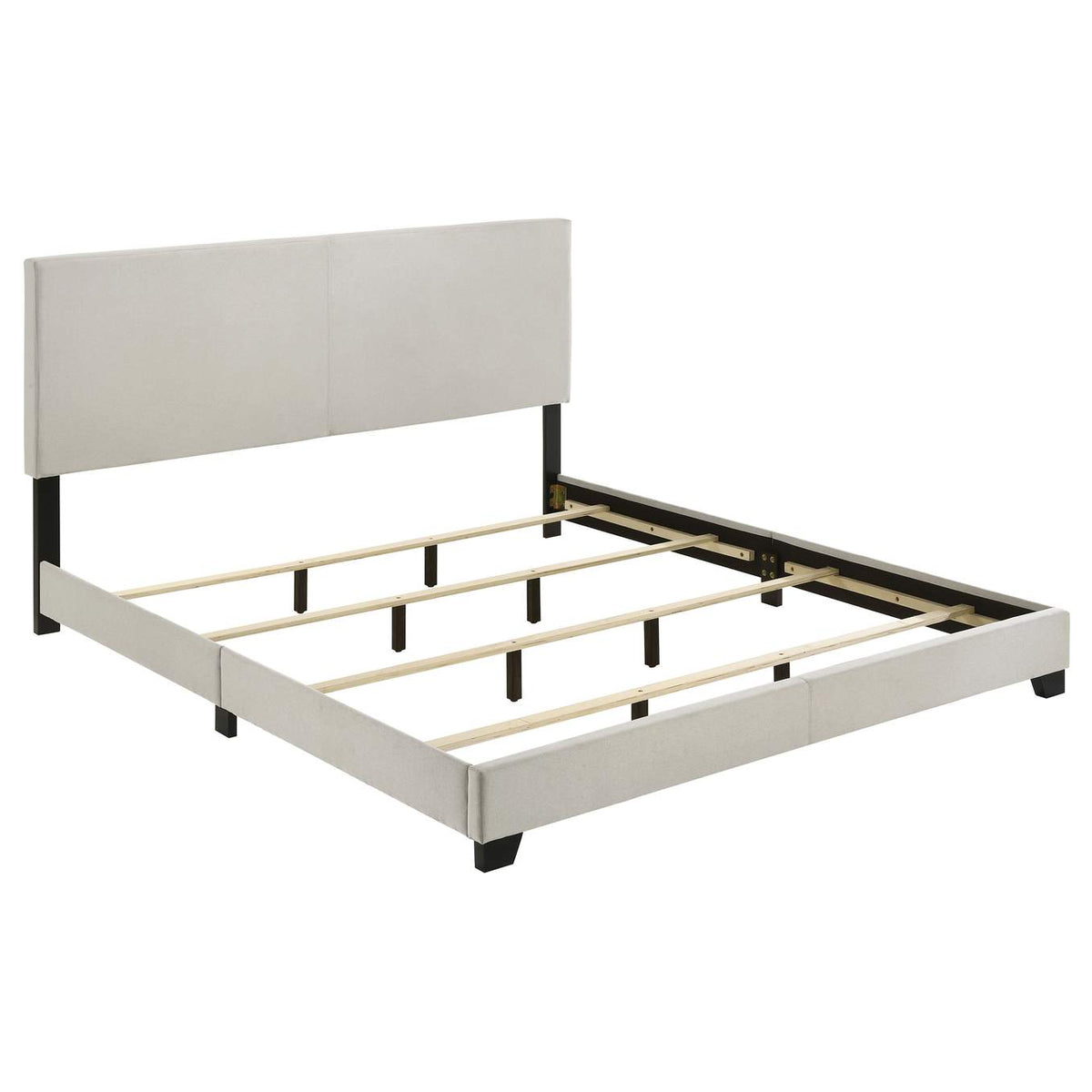 300852KE Dorian Fabric Upholstered Eastern King Panel Bed Cream