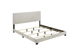 300852KE Dorian Fabric Upholstered Eastern King Panel Bed Cream