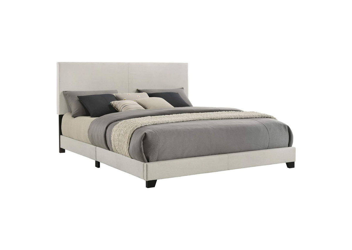 300852KE Dorian Fabric Upholstered Eastern King Panel Bed Cream