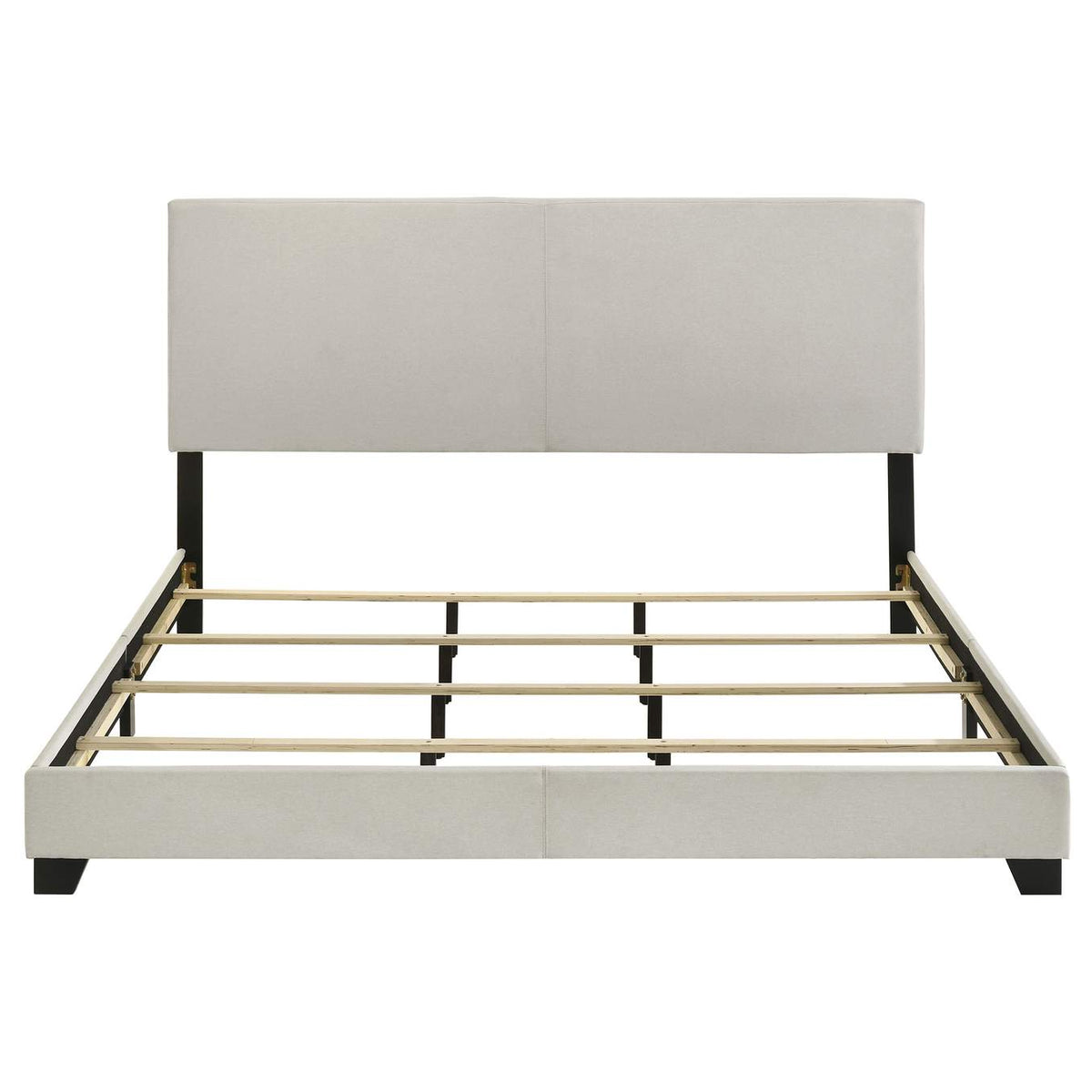 300852KE Dorian Fabric Upholstered Eastern King Panel Bed Cream
