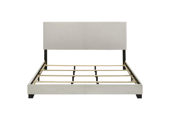 300852KE Dorian Fabric Upholstered Eastern King Panel Bed Cream
