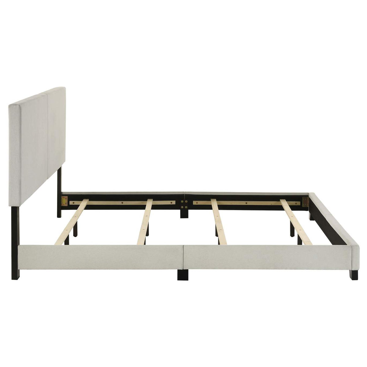 300852KE Dorian Fabric Upholstered Eastern King Panel Bed Cream