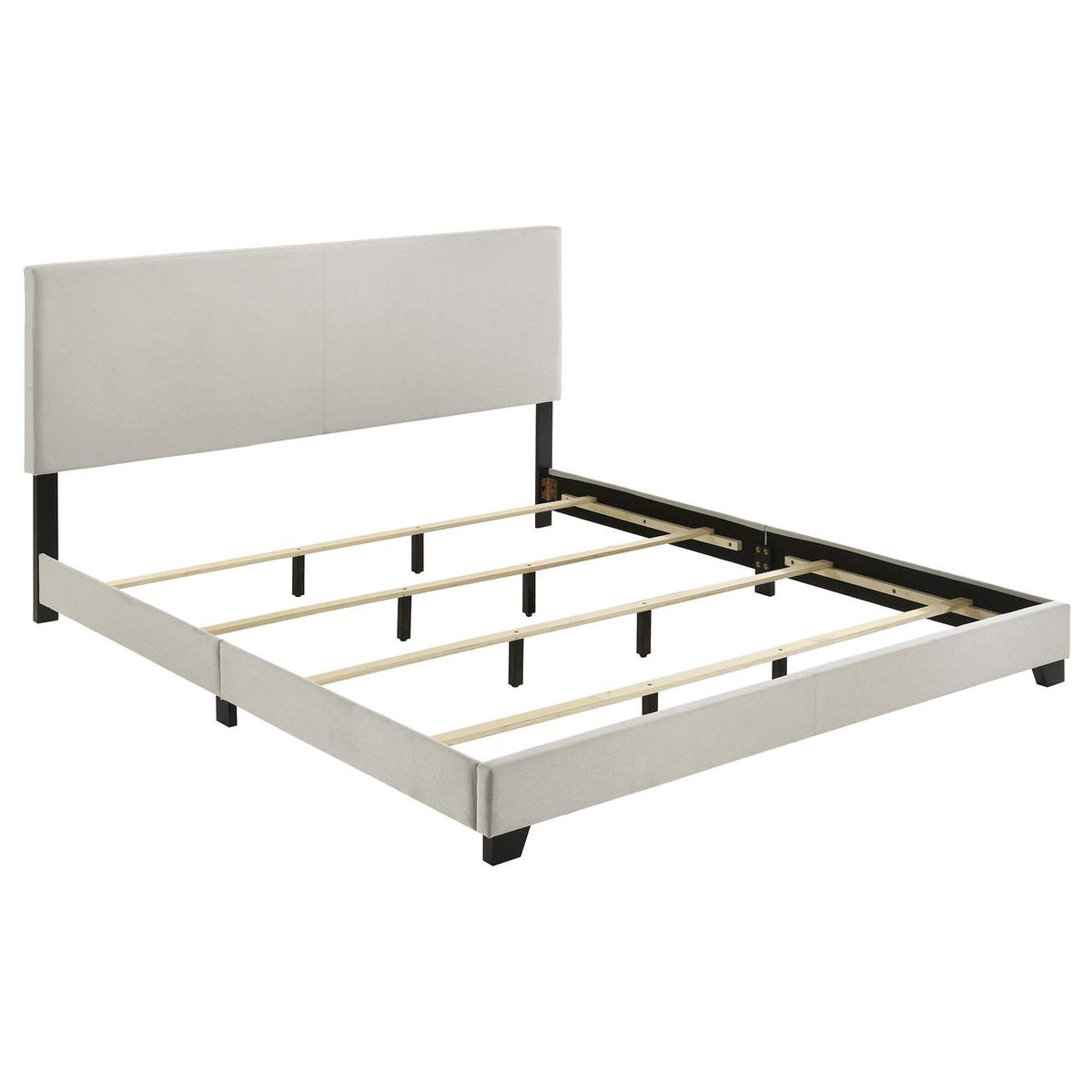 300852KW Dorian Fabric Upholstered California King Panel Bed Cream
