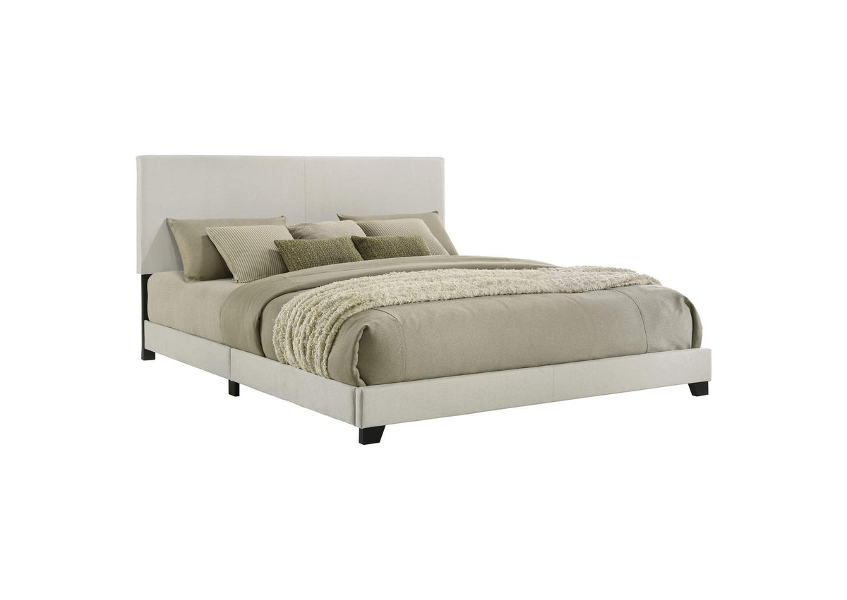 300852KW Dorian Fabric Upholstered California King Panel Bed Cream