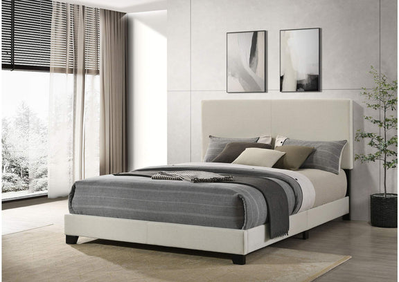 300852Q Dorian Fabric Upholstered Queen Panel Bed Cream