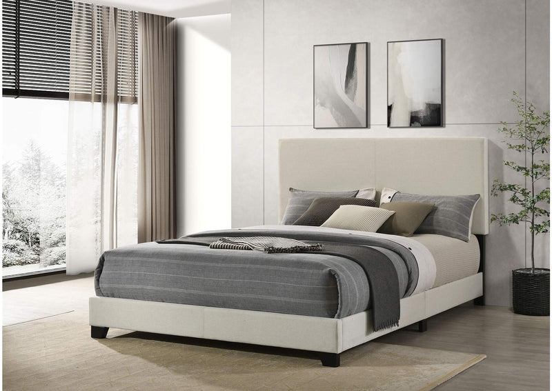 300852Q Dorian Fabric Upholstered Queen Panel Bed Cream