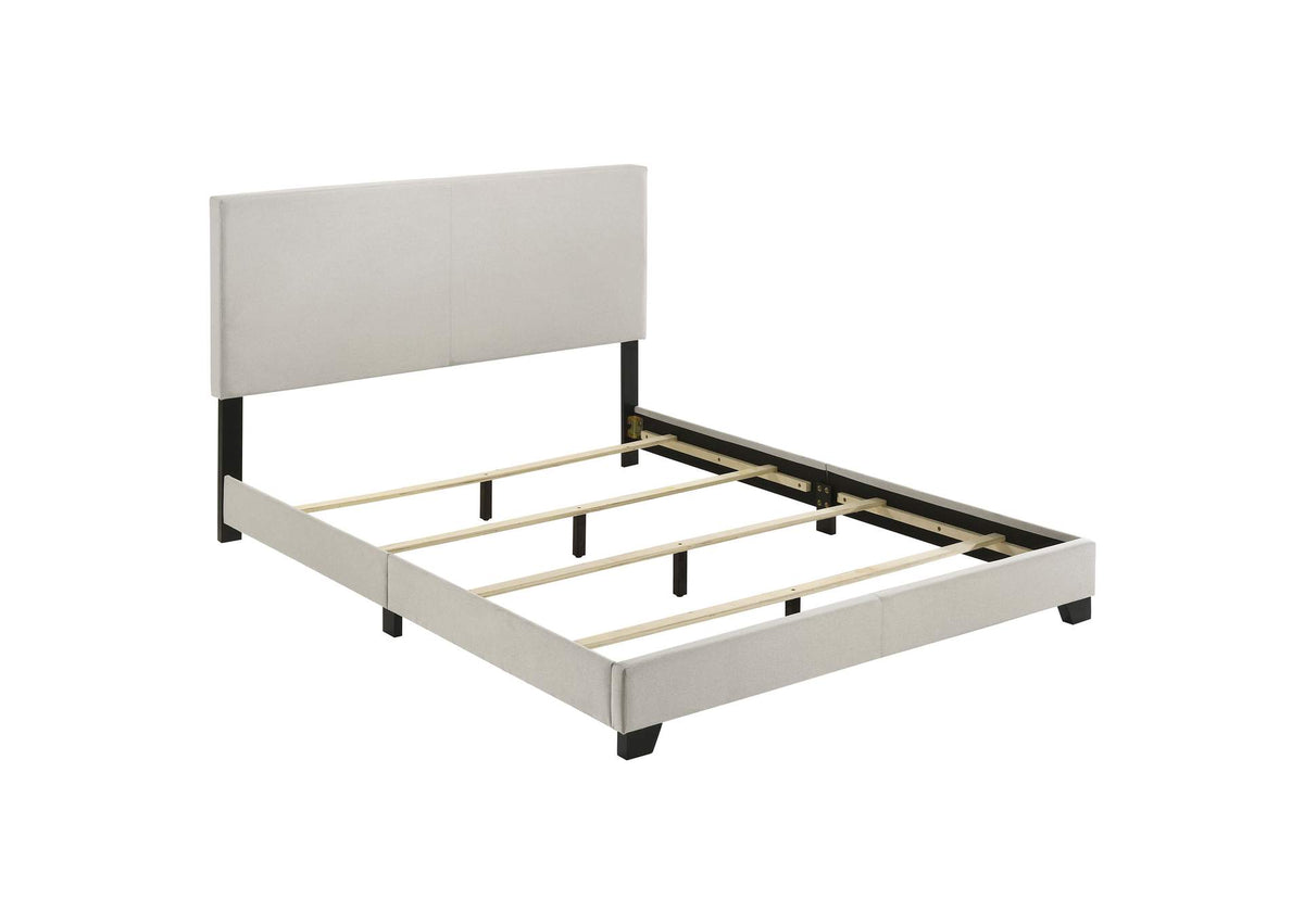 300852Q Dorian Fabric Upholstered Queen Panel Bed Cream