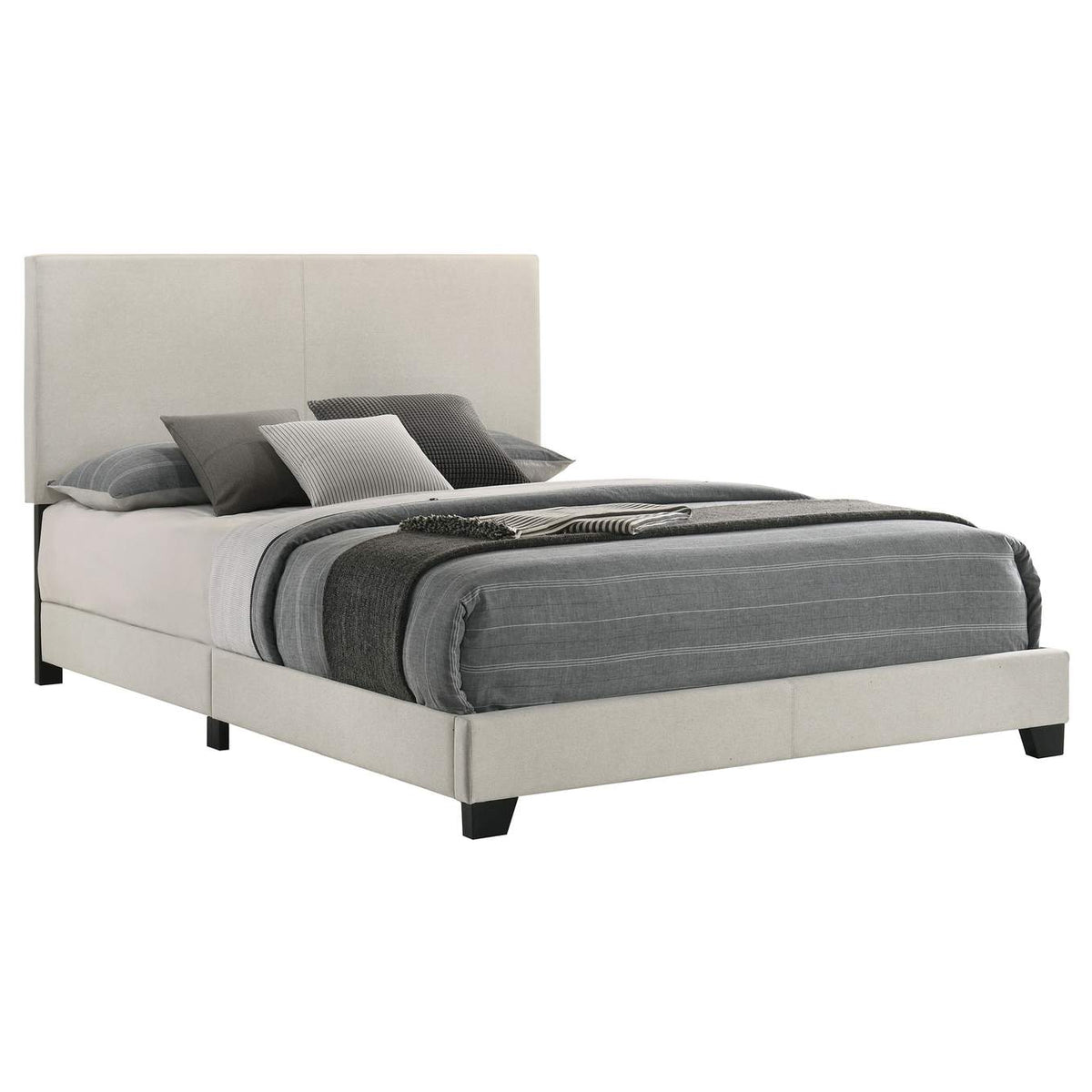 300852Q Dorian Fabric Upholstered Queen Panel Bed Cream