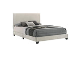 300852Q Dorian Fabric Upholstered Queen Panel Bed Cream