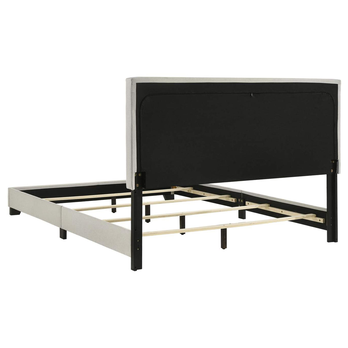 300852Q Dorian Fabric Upholstered Queen Panel Bed Cream