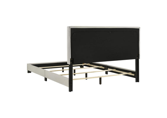 300852Q Dorian Fabric Upholstered Queen Panel Bed Cream