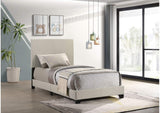 300852T Dorian Fabric Upholstered Twin Panel Bed Cream