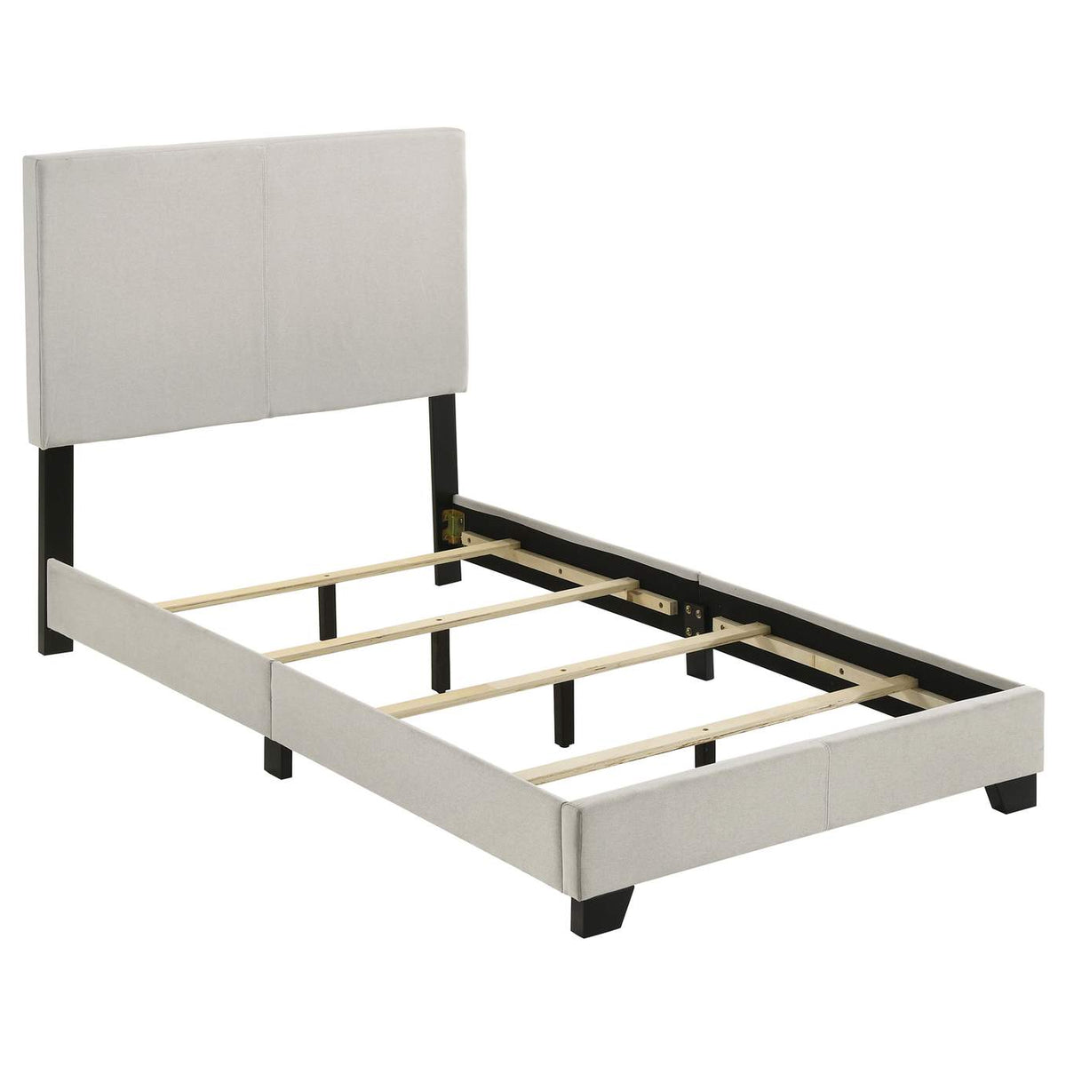 300852T Dorian Fabric Upholstered Twin Panel Bed Cream