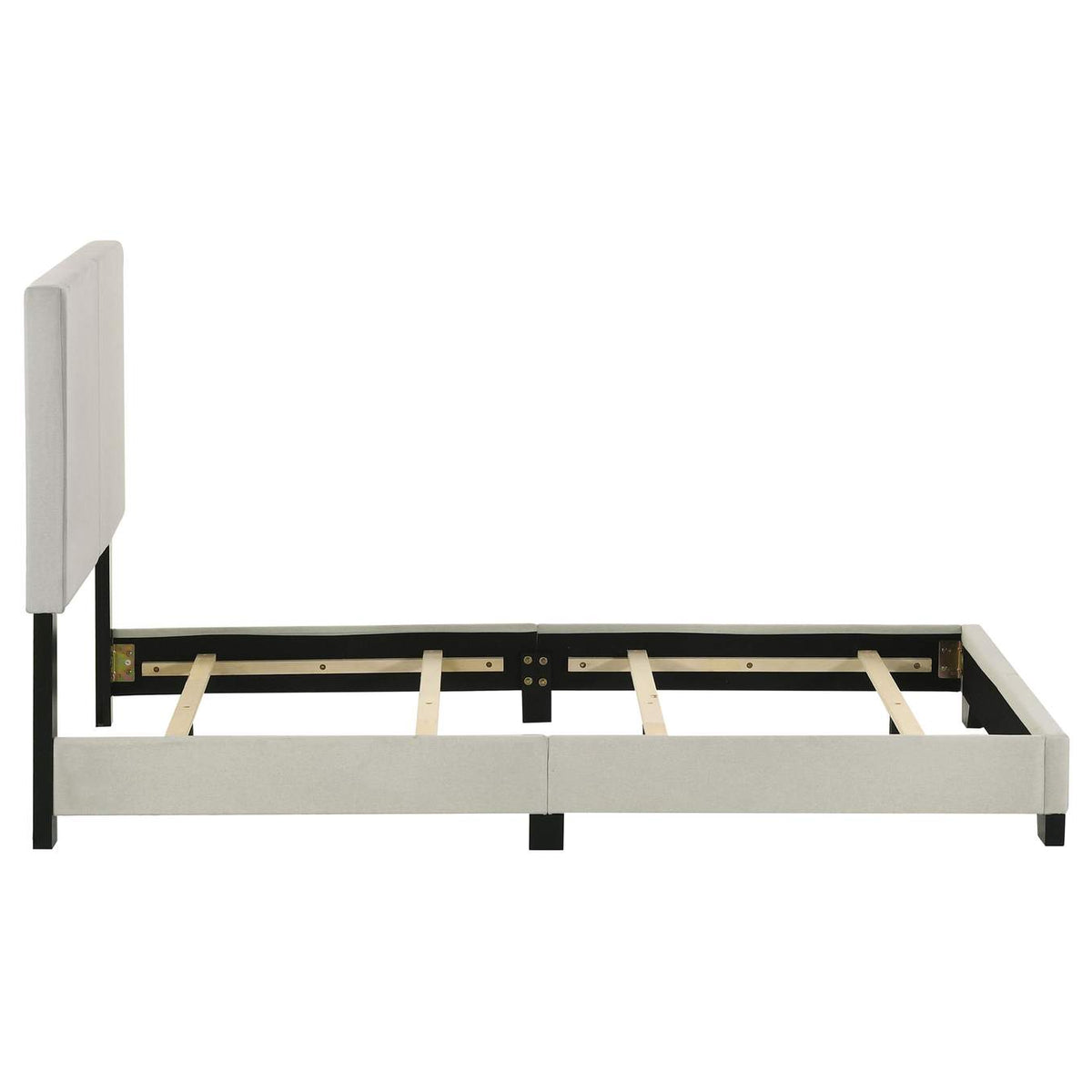 300852T Dorian Fabric Upholstered Twin Panel Bed Cream