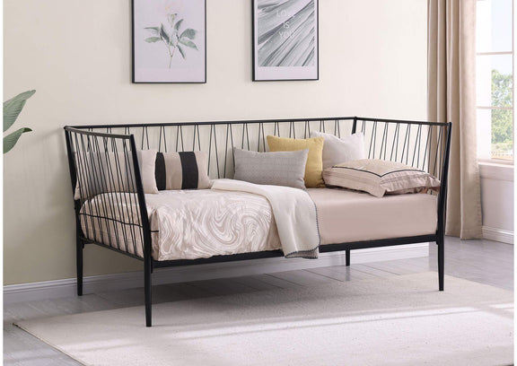 301057 Richland Metal Twin Daybed Bed Frame Matte Black