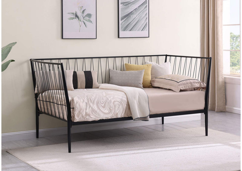 301057 Richland Metal Twin Daybed Bed Frame Matte Black