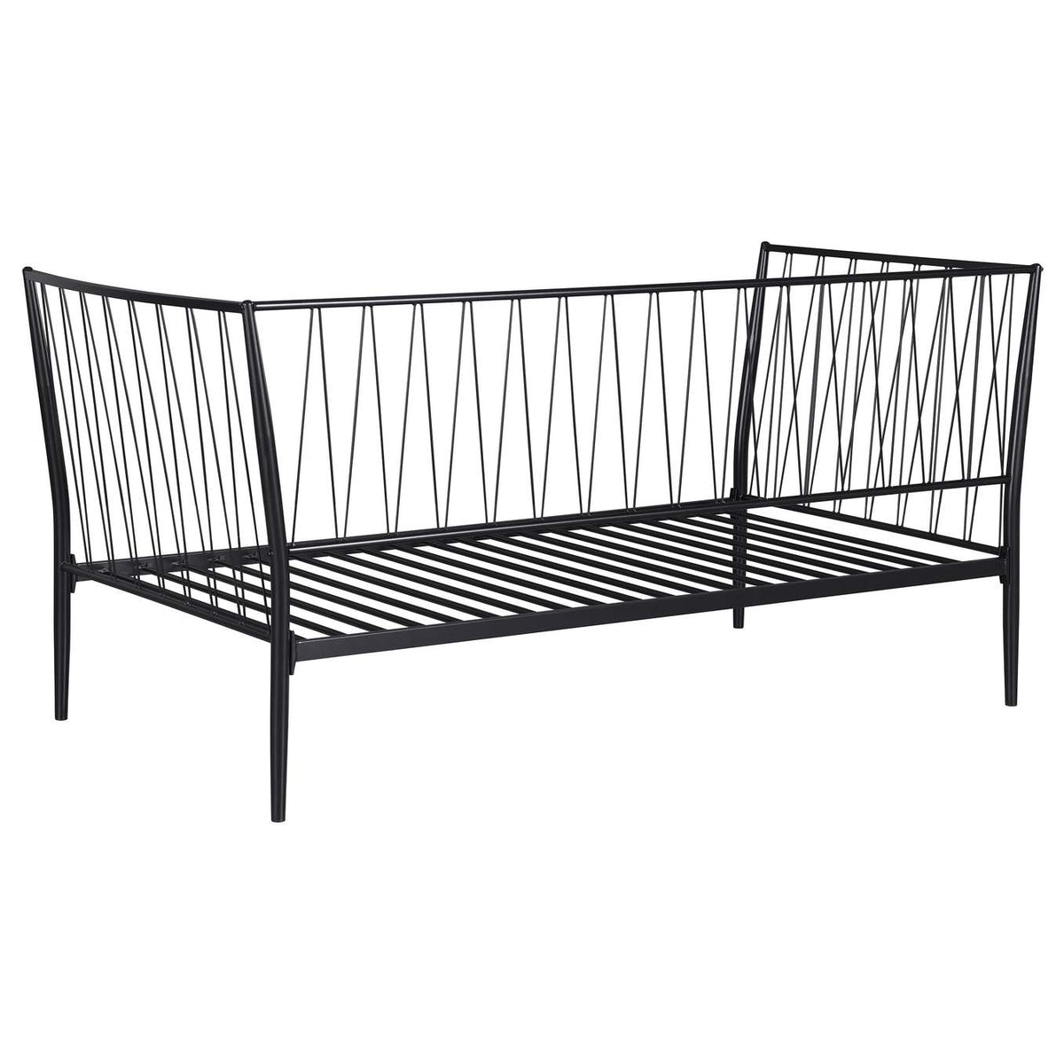 301057 Richland Metal Twin Daybed Bed Frame Matte Black