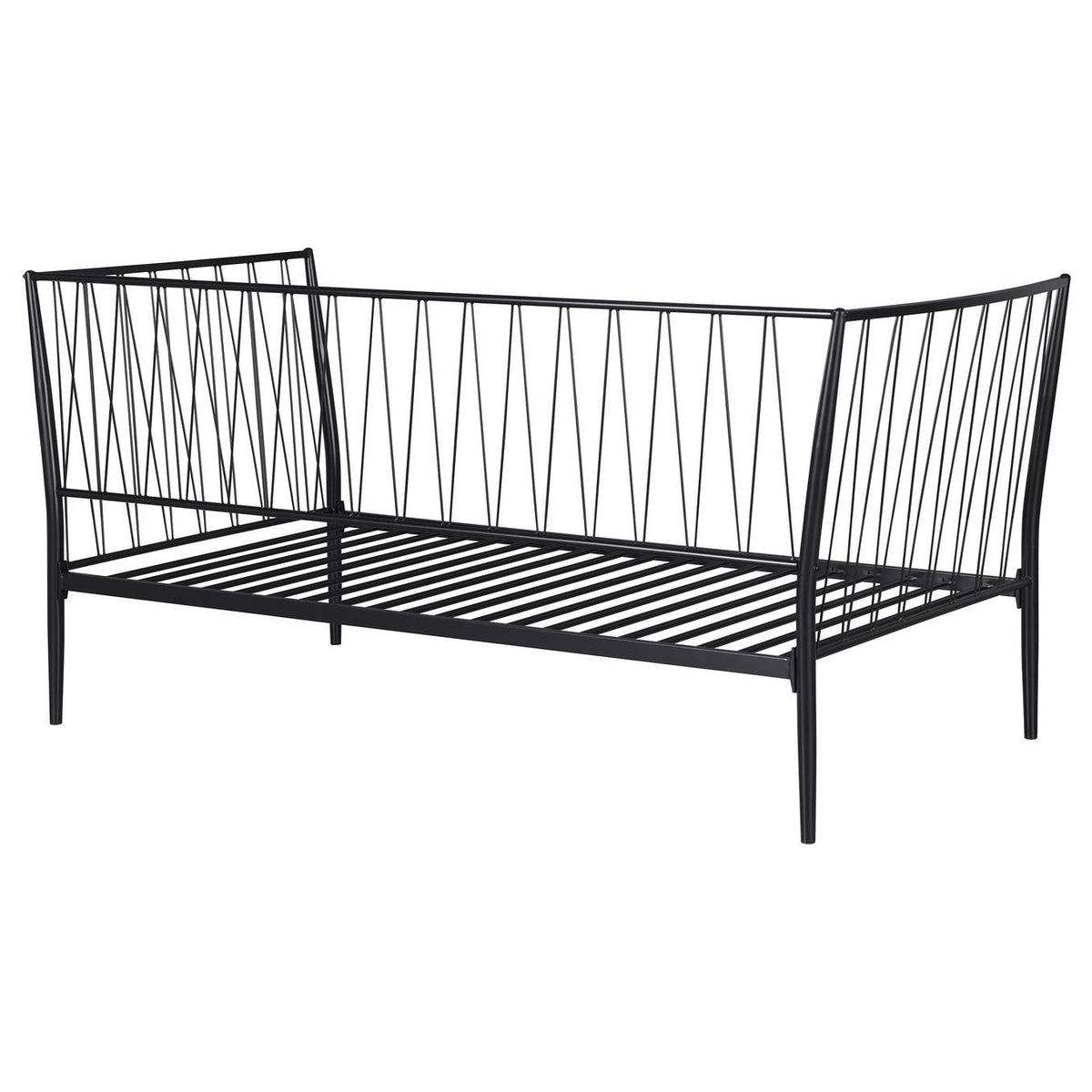 301057 Richland Metal Twin Daybed Bed Frame Matte Black