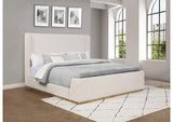 302046KE Nala Eastern King Bouclé Upholstered Platform Bed Cream