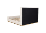 302046KE Nala Eastern King Bouclé Upholstered Platform Bed Cream