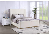 302046Q Nala Queen Bouclé Upholstered Platform Bed Cream