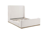 Nala Queen Bouclé Upholstered Platform Bed Cream