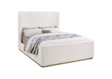 302046Q Nala Queen Bouclé Upholstered Platform Bed Cream