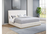 302053KE Knox Eastern King Bouclé Upholstered Platform Bed Cream