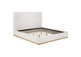 Knox Eastern King Bouclé Upholstered Platform Bed Cream
