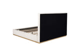 302053KE Knox Eastern King Bouclé Upholstered Platform Bed Cream