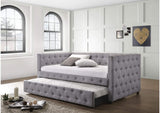 302161 Mockern Upholstered Twin Daybed with Trundle Grey