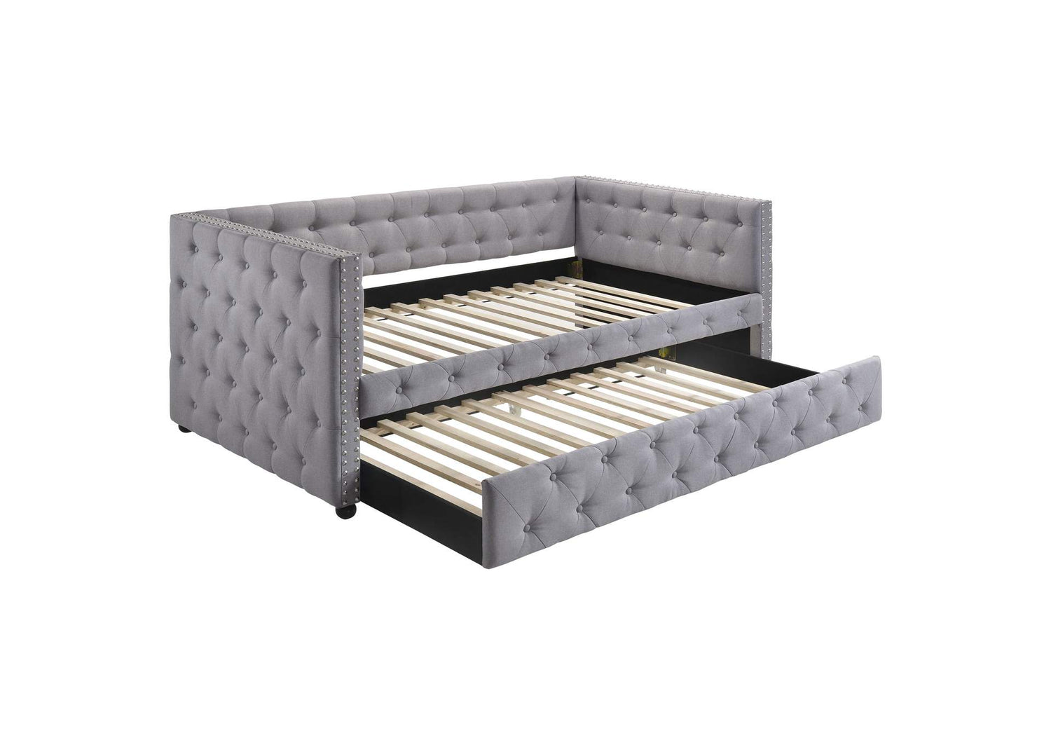 Mockern Upholstered Twin Daybed with Trundle Grey