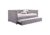 302161 Mockern Upholstered Twin Daybed with Trundle Grey