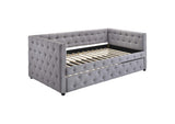 302161 Mockern Upholstered Twin Daybed with Trundle Grey
