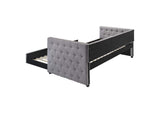 302161 Mockern Upholstered Twin Daybed with Trundle Grey
