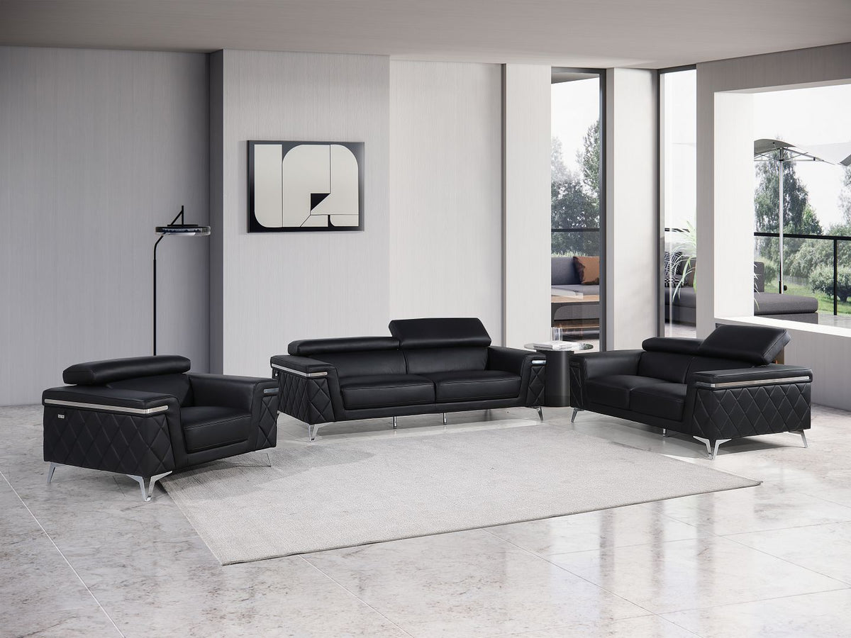 1140 - 3-Piece Sofa Set With Adjustable Headrest