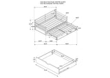 305706 Sorrento 2-drawer Twin XL Daybed with Extension Trundle Grey