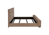 305811KE Senna Upholstered Eastern King Audio Flame Visualizer Bed Brown