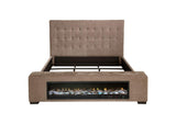 305811KW Senna Upholstered California King Audio Flame Visualizer Bed Brown
