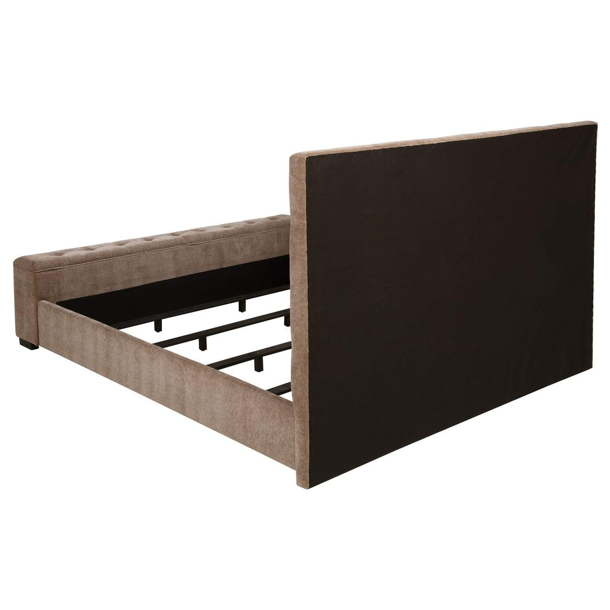 305811Q Senna Upholstered Queen Audio Flame Visualizer Bed Brown