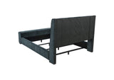 305821KE Preston Upholstered Eastern King Audio Flame Visualizer Bed Dark Blue